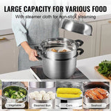 Steamer Pot, 28cm Steamer Pot for Cooking with 8.5QT Stock Pot, Vegetable Steamer & 2 Steaming Grid, V952-SCZG28CM0000NDJSGV0