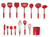 15PCS/Set Silicone Cooking Utensil Set with Stainless Steel Handle Kitchen Spatulas Spoon Cooking V1294-YM0714-3118210281711