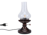 Vintage Table Lamp with Crackled Glass Shade 40W E27 E26 Rustic Small Antique Desk Lamp Bedside V1294-YM0901-3119260008011