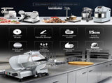EUROCHEF 8 Inch Commercial Meat Slicer 280W Electric Food Cutting Machine, Deli Shaver Cutter 200mm V219-COKCMSEUCAX82