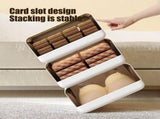 Stackable Plastic Storage Bins Foldable Closet Organizers with Pull Out Drawer Door and Closure for V1366-AZ2-W-12932