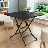 SOGA 2X Black Dining Table Portable Square Surface Space Saving Folding Desk with Lacquered Legs TABLE1205AAX2