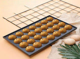 28-Hole Nonstick Poffertjes Mold Pan for Quail Baking and Frying, Black Waffle Maker Tray V1192-AZ-W-21122