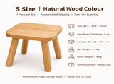 Versatile Solid Wood Small Stool and Mini Side Table with Rounded Square Top and Cylindrical Legs V1341-ZY-CDAYK5YM-L-BLACK