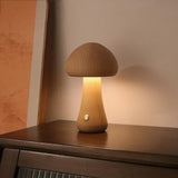 Cordless Wooden Mushroom Lamp Touch Dimmable Table Lamp Rechargeable Night Light V1263-JX-7169