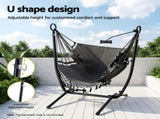 Gardeon Hammock Chair Stand Iron Frame w/ Phone Holder Black HM-CHAIR-STD-H