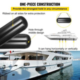 Boat Fenders, 10" x 28" Ribbed Fender, 4 Pack Bumpers, Hole Through Middle Ribbed Inflatable V952-DNB10X28YCBHQHS01V0