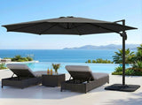 Instahut 3m Outdoor Umbrella w/Base Cantilever Beach Roma 360 Degree Tilt Charcoal UMB-ROMA-BASE-50N-CO
