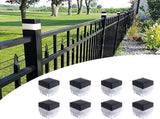 Solar LED 2In x 2In Fence Post Cap for Wrought Iron and Aluminum or Garden, Solar Fence V1366-AZ2-W-05026