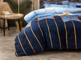 Geometric Print Duvet Cover - 3 Piece Blue Ombre Bedding Set Quilt cover 230x230cm-Pillow cover V888-ELOSUNG20758