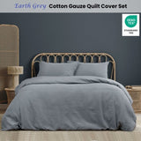 Ardor Earth Grey Cotton Gauze Quilt Cover Set King V442-INT-QUILTCS-EARTH-GREY-KI