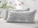 Light Grey Palermo Leaf Quilt / Doona / Duvet Cover set V745-AQ082015Q3