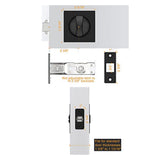 Pocket Door Lock, Matte Black Privacy Square Pocket Door Hardware V1370-AZ4-07645