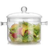 Double Ear Bowl Glass with Lid High Borosilicate Heat Salad Household Home Tableware V1369-AZ3-W-12956
