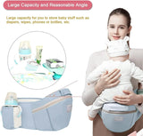 Blue 6 in 1 Adjustable Baby Carrier with Hip Seat in Light Green for Newborns and Toddlers V178-59272