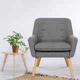 Artiss Armchair Linen Fabric Grey Charcoal UPHO-B-ARM04-GY