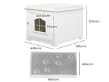 PaWz Cat Litter Box Mat Fully Enclosed PT1198-WH