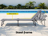 Gardeon Sun Lounger Folding Lounge Beach Chair Patio Outdoor Furniture FF-LOUNGE-STFA-GE