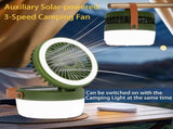 Camping Light with Fan, Portable Hanging Lamp for Tent, IPX4 Waterproof, 4 Mode Light Camping V1107-CAMPING LIGHT WITH FAN