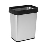Stainless Steel Trash Can Garbage Bin for Kitchen, Bedroom, Bathroom - Decorative Wastebasket and V1370-AZ4-09866