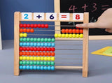 10 Row Wooden Abacus Counting Frame with 1-100 Number Cards, Math Teaching Tool for Addition and V1366-AZ2-W-16792
