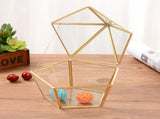 Nodic Pentagon Shape Geometric Transparent Glass Flower Room Glass Ring Box Wedding Ring Jewelry Box V1294-YM0717-10098972