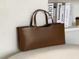 Coffee Large Capacity Tote Bag - Minimalist PU Leather Handbag for Daily Commute V888-ELOSUNG23241