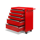 Giantz 5 Drawer Tool Box Cabinet Chest Trolley Box Garage Storage Toolbox Red TB-5DR-ROLL-RED