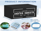 Wooden Dryer Sheet Holder with Lid, Laundry Room Softener Sheet Organizer, Black 7.87 In V1188-MS-721-192