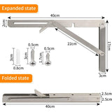 400Mm Folding Wall Shelf, 304 Stainless Steel Folding Bracket For Workbench, Folding Bracket V1188-MS-227-1876
