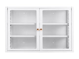 Artiss Buffet Cabinet Sideboard Wall Mounted Clear Display Storage 60cm White AI-SID-WM-3T-WH