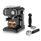 Semi-Automatic Espresso Coffee Machine with Steam Wand for Home and Small Office Use, Dual Cup V1341-ZY-V28MM92U-BLACK