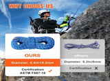 10.2mm Dynamic Climbing Rope, 40M Outdoor Rock Climbing Rope 25KN Breaking Tension, V952-DSDLS131YC103J6V8V0
