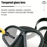 Professional adult small face free diving mask snorkeling mask box set, high-definition tempered V1102-HEQSJ-001