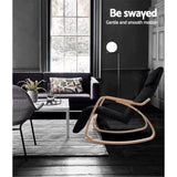 Artiss Rocking Armchair Footrest Nursing Black Afton ARMCHAIR-10-BLACK