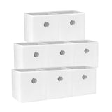 SORTI 27x28x27 CM White 8-Pack Foldable Storage Cubes - Fabric Bookcase Organizers for Toys and More V510-SML_WHITE_8X