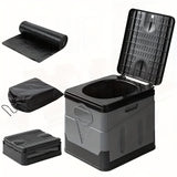 Portable Car Toilet with Integrated Waste Bin - Durable PP Material, Ideal for RVs, Outdoor Camping V1091-BXHWMT