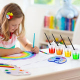 24 Pack No Spill White Lid Paint Cups Proof Reusable with Lids for Kids, School, Classroom V1366-AZ2-W-21838