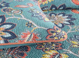 100% Cotton Teal Floralia Garden Coverlet Bedspread Set V745-MMPAC060963Q13U