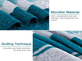 Teal Stripe Patchwork Vista Bedspread Coverlet 3 Piece Set V745-AC080778Q13U