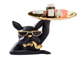 Statue Tray Decorative Bulldog Synthetic Resin Jewelry Storage Figurine Fruit Plate for Living Room V1294-YM0716-3115220069212