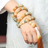 108 Bodhi Root Bracelet, 8mm Sutra-Worn Multi-Loop Long Beads, Zen Meditation Buddhist Prayer Beads V1232-PTLHPSL001