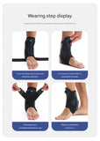 1 Pair Black And Blue Adjustable Ankle Brace - Compression Support for Running, Sports, and Ankle V888-ELOSUNG21079