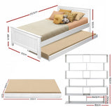 Artiss Bed Frame King Single and Bookshelf WBED-03KS-FURNI-DIS-AB
