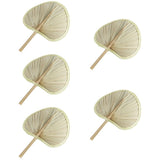 Woven Handmade Banana Leaves Fans Assorted Color Natural Cooling 5Pcs V1369-AZ3-W-20849