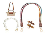 Mini Bag Replacement Thin Shoulder Strap with 2 Adapters for Longchamp,Imitation Pearl Bead Purse V1337-EO-2WSG-O1RH