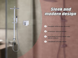 WELS 8" Rain Shower Head Set Square Dual Heads Faucet High Pressure With Mixer V63-827951