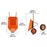 Wheelbarrow Cart One Wheel Garden Dump Cart 330 lbs Yard Utility Cart V952-FDL2LHYTC1JLDOIX6V0