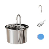 FT444 1.8L Electric Pet Water Dispenser Automatic Stainless Steel Cat Dog Fountain V1263-JX-6165
