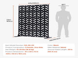 Metal Privacy Screen, 47" W x 72" H, Outdoor Privacy Screens 5-Panel, Freestanding Outdoor Divider V952-DLSHWYSPMJS7IMXJNV0